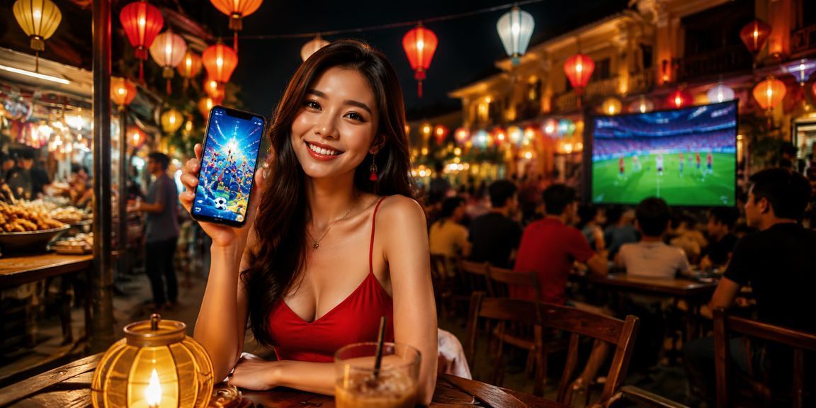 Người chơi kiểm tra kèo và xem lại checklist cược bóng đá tại quán cà phê Hội An